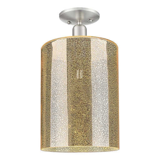 Innovations Cobbleskill 9in 1-Light Semi-Flush Mount | Industrial Brushed Satin Nickel and Mercury Glass | Entryway & Hallway | 9 | Model 716-1C-SN-G116-L