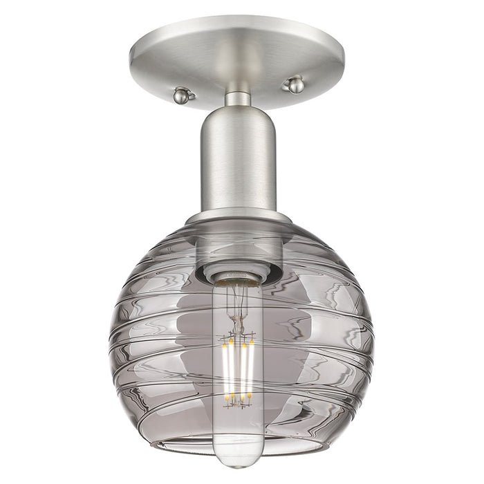 Innovations Athens Deco Swirl 6" Semi-Flush, SN/Smoke - 716-1C-SN-G1213-6SM
