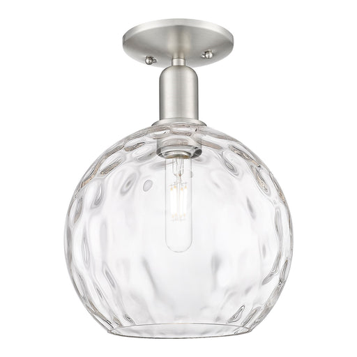 Innovations Athens Water Glass 10in 1-Light Semi-Flush Mount | Industrial Brushed Satin Nickel and Clear Glass | Entryway & | Model 716-1C-SN-G1215-10