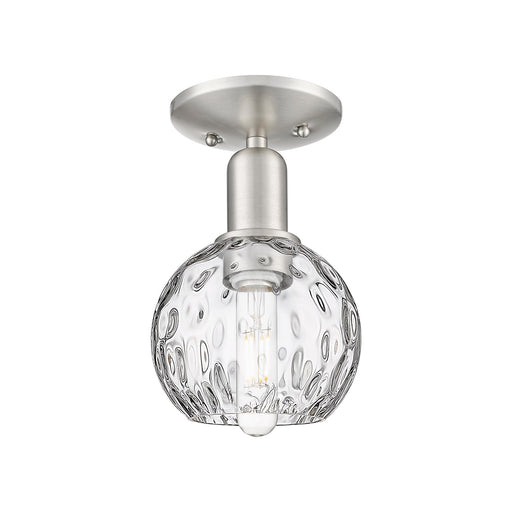 Innovations Athens 6in 1-Light Semi-Flush Mount | Industrial Brushed Satin Nickel and Clear Water Glass | Kitchen & Hallway | 6 | Model 716-1C-SN-G1215-6