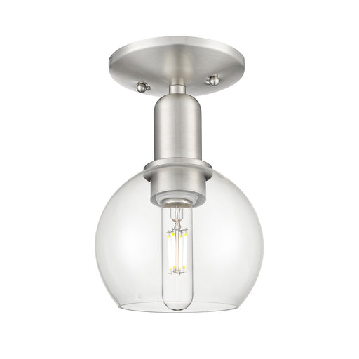 Innovations Athens 6in 1-Light Semi-Flush Mount | Industrial Brushed Satin Nickel and Clear Glass | Entryway & Hallway | 5.88 x | Model 716-1C-SN-G122-6