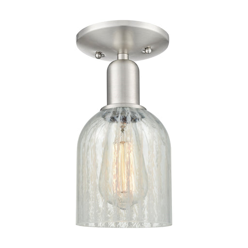 Innovations Caledonia 5in 1-Light Semi-Flush Mount | Industrial Brushed Satin Nickel and Mouchette Glass | Entryway & Hallway | 5 | Model 716-1C-SN-G2511