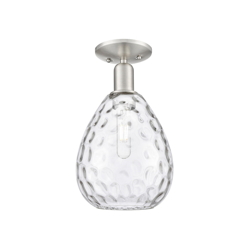 Innovations Waverly 8in 1-Light Semi-Flush Mount | Industrial Brushed Satin Nickel and Clear Glass | Entryway & Hallway | 8 x 8 x | Model 716-1C-SN-G372