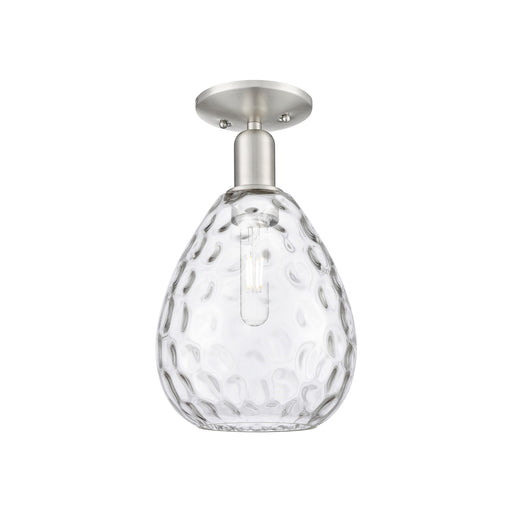 Innovations Waverly 8in 1-Light Semi-Flush Mount | Industrial Brushed Satin Nickel and Clear Glass | Entryway & Hallway | 8 x 8 x | Model 716-1C-SN-G372