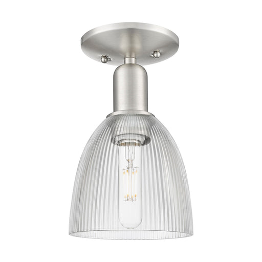 Innovations Castile 6in 1-Light Semi-Flush Mount | Industrial Modern Brushed Satin Nickel Steel and Clear Glass | Entryway & | Model 716-1C-SN-G382