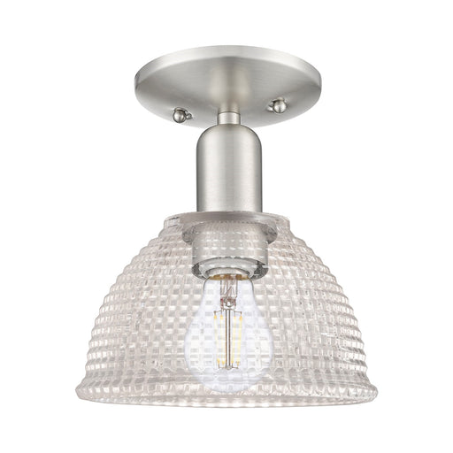 Innovations Arietta 8in 1-Light Semi-Flush Mount | Industrial Brushed Satin Nickel Steel and Clear Glass | Entryway & Hallway | 8 x | Model 716-1C-SN-G422