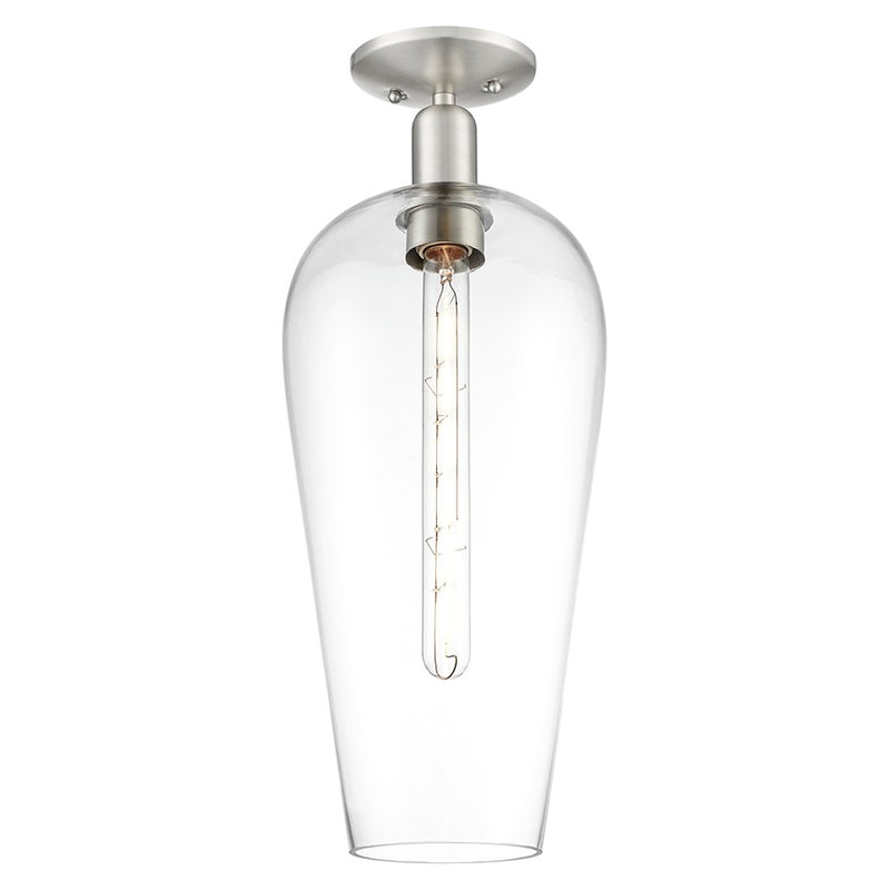 Innovations Chelsea 1Lt 8" Semi-Flush, Satin Nickel/Clear - 716-1C-SN-G456-8CL