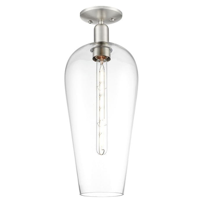 Innovations Chelsea 1Lt 8" Semi-Flush, Satin Nickel/Clear - 716-1C-SN-G456-8CL