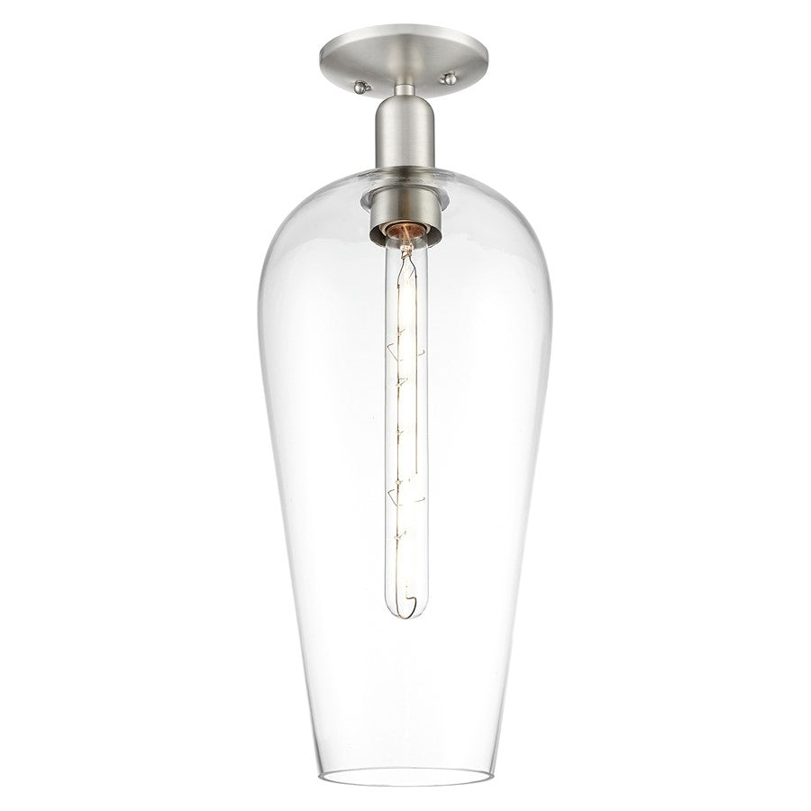 Innovations Chelsea 1Lt 8" Semi-Flush, Satin Nickel/Clear - 716-1C-SN-G456-8CL