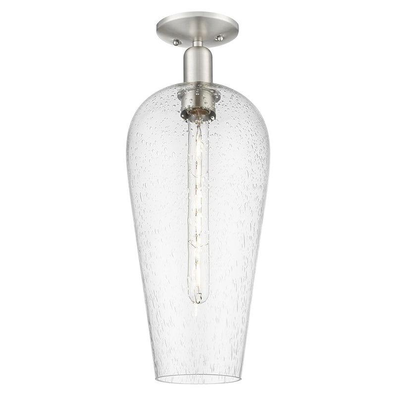 Innovations Chelsea 1Lt 8" Semi-Flush, Satin Nickel/Seedy - 716-1C-SN-G456-8SDY