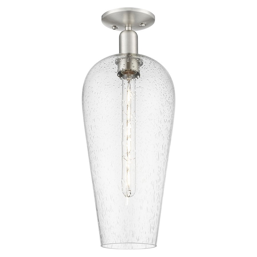 Innovations Chelsea 1Lt 8" Semi-Flush, Satin Nickel/Seedy - 716-1C-SN-G456-8SDY