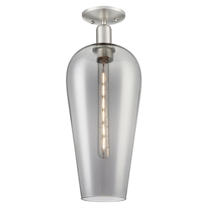 Innovations Chelsea 1Lt 8" Semi-Flush, Satin Nickel/Smoke - 716-1C-SN-G456-8SM