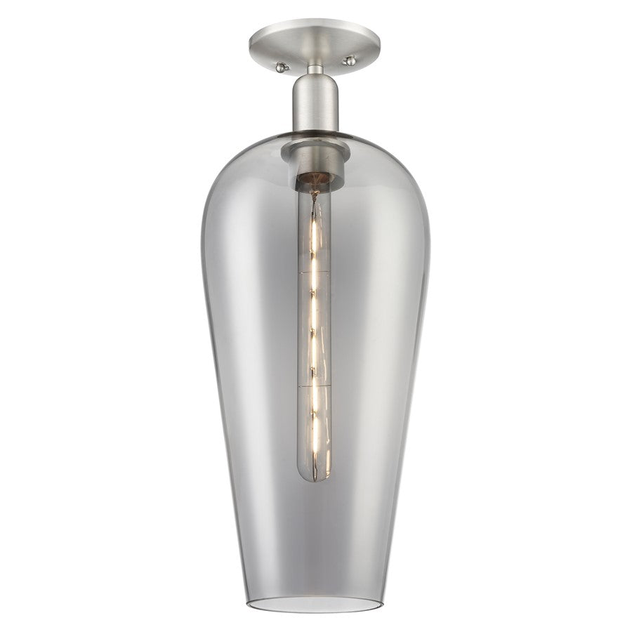 Innovations Chelsea 1Lt 8" Semi-Flush, Satin Nickel/Smoke - 716-1C-SN-G456-8SM