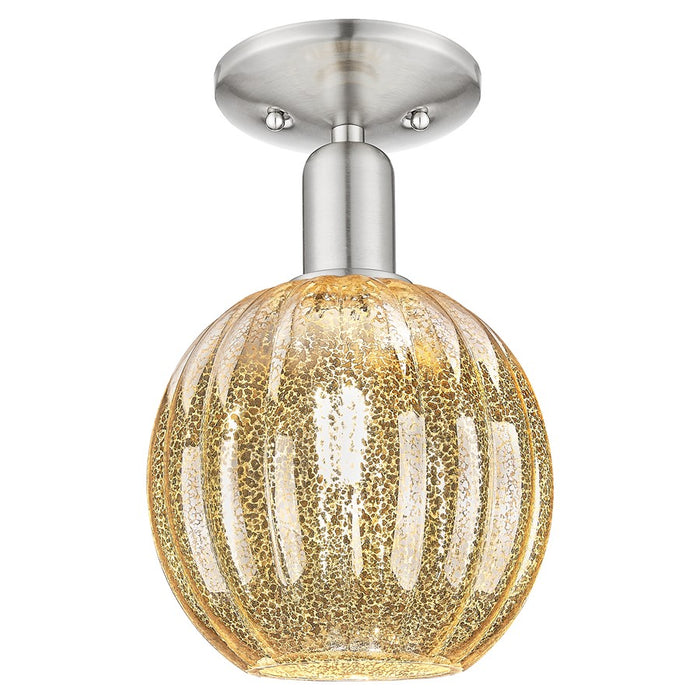 Innovations Preston 7" Globe Semi-Flush, SN/Merc - 716-1C-SN-G458-7ME