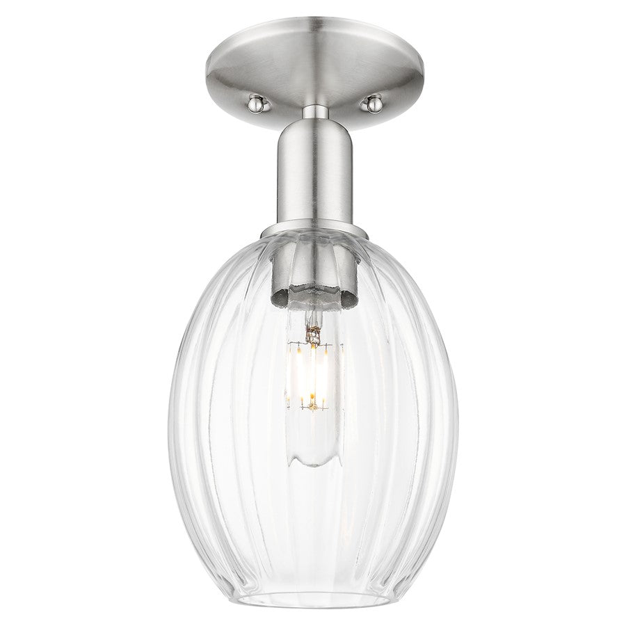 Innovations Preston 6" Bulb Semi-Flush, Satin Nickel/Clear - 716-1C-SN-G459-6CL