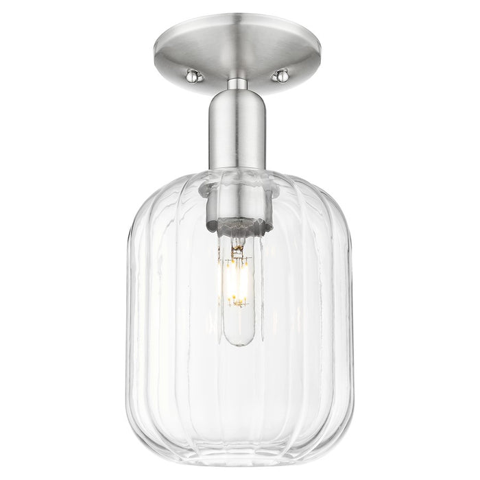 Innovations Preston 7" Jar Semi-Flush, Satin Nickel/Clear - 716-1C-SN-G460-7CL