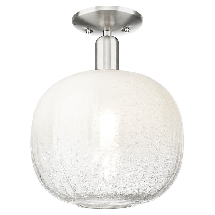 Innovations Brookhaven Sphere 10" Semi-Flush, SN/Opal - 716-1C-SN-G481-10OP