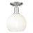 Innovations Brookhaven Globe 8" Semi-Flush, SN/Opal - 716-1C-SN-G483-8OP
