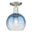 Innovations Brookhaven Globe 8" Semi-Flush, SN/Blue - 716-1C-SN-G483-8SB