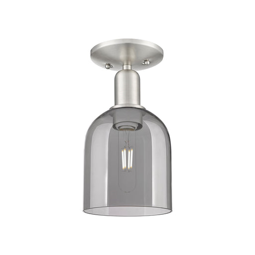 Innovations Bella 6in 1-Light Semi-Flush Mount | Industrial Brushed Satin Nickel and Light Smoke Glass | Hallway & Entryway | Model 716-1C-SN-G558-6SM