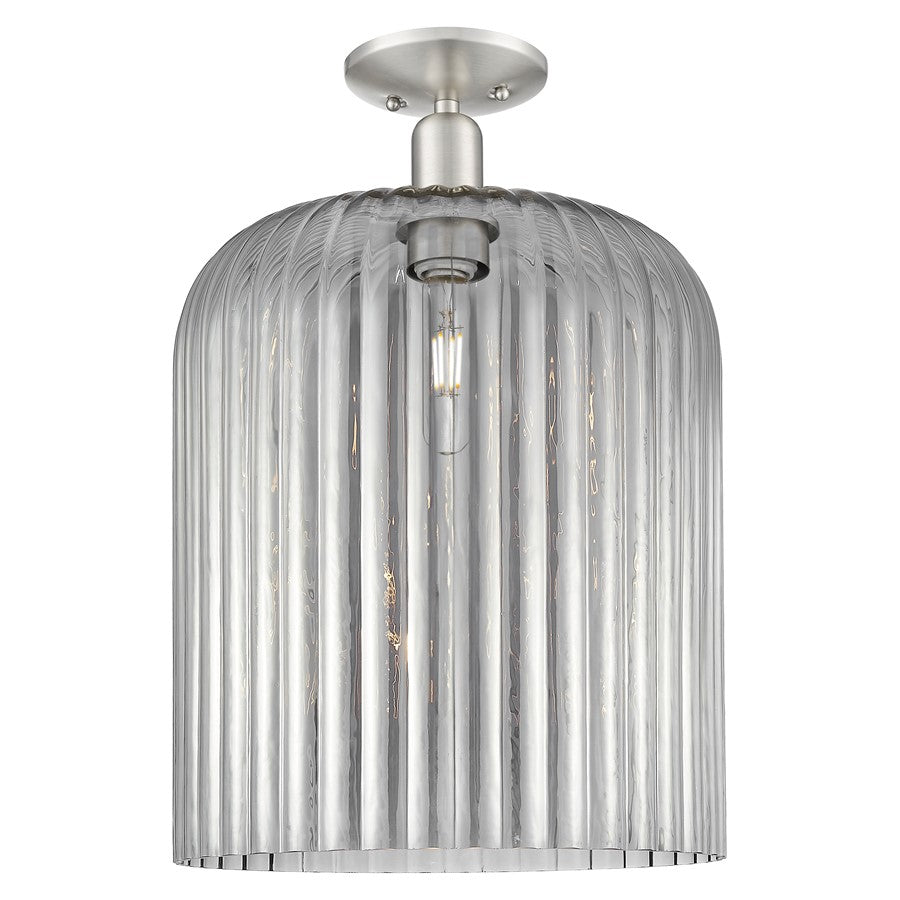 Innovations Bridal Veil 12" Semi-Flush, Satin Nickel/Smoke - 716-1C-SN-G559-12SM