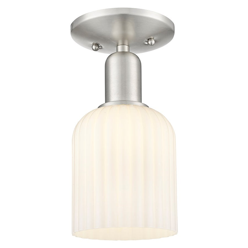 Innovations Bridal Veil 5" Semi-Flush, Satin Nickel/White - 716-1C-SN-G559-5GWH