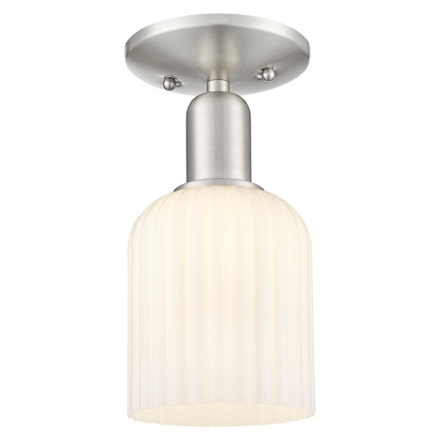 Innovations Bridal Veil 5" Semi-Flush, Satin Nickel/White - 716-1C-SN-G559-5GWH