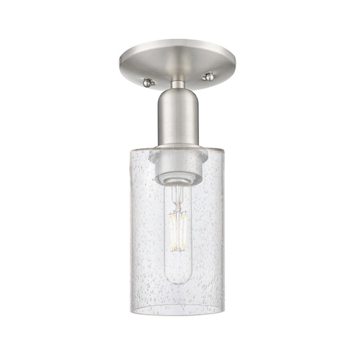 Innovations Clymer 4in 1-Light Semi-Flush Mount | Industrial Brushed Satin Nickel Steel and Seedy Glass | Hallway & Entryway | 3.88 | Model 716-1C-SN-G804