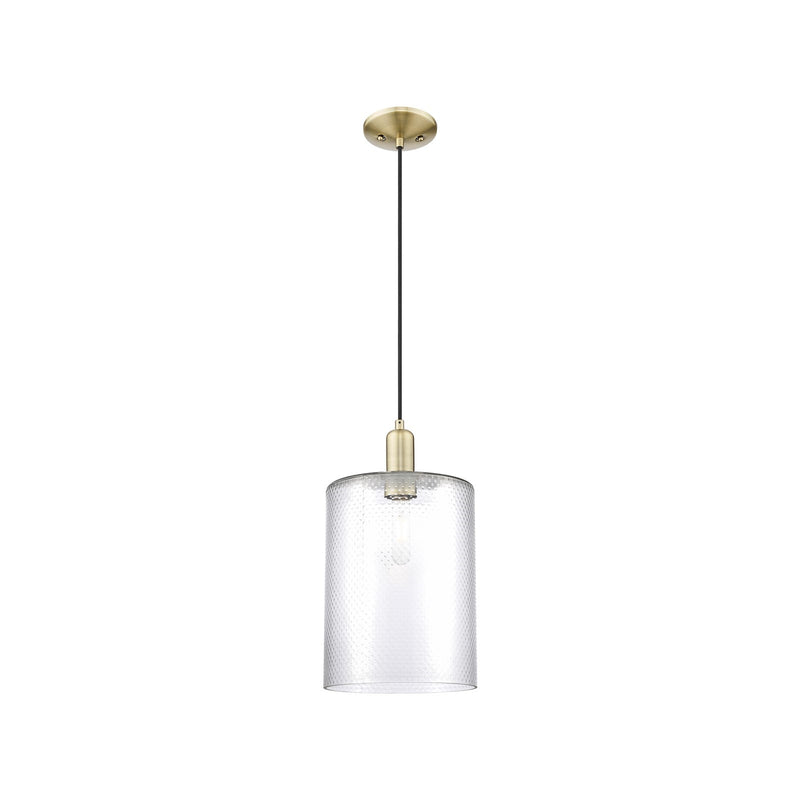 Innovations Cobbleskill 9in 1-Light Mini Pendant | Industrial Antique Brass and Clear Glass | Kitchen Island & Dining Room | 9 x | Model 716-1P-AB-G112-L