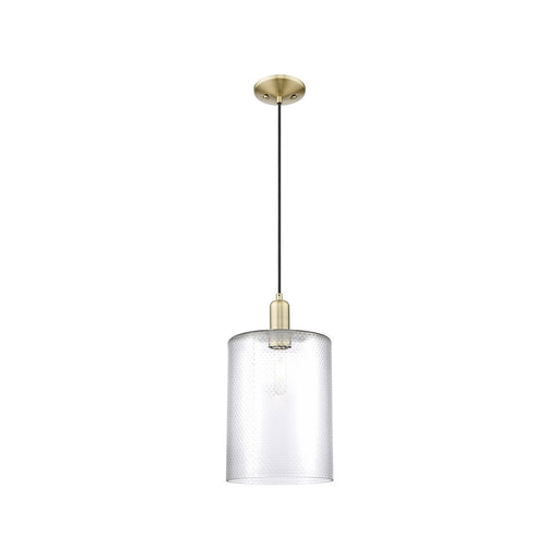 Innovations Cobbleskill 9in 1-Light Mini Pendant | Industrial Antique Brass and Clear Glass | Kitchen Island & Dining Room | 9 x | Model 716-1P-AB-G112-L