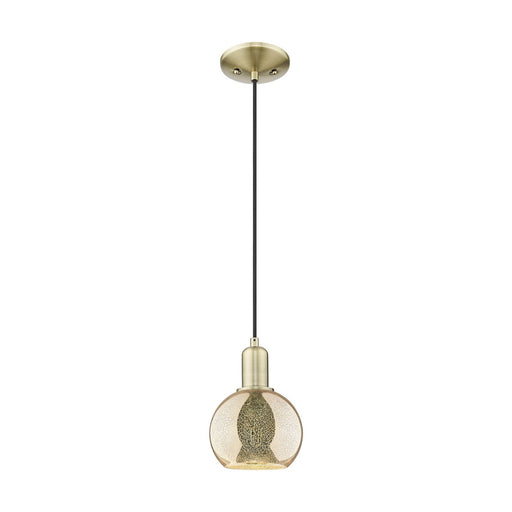 Innovations Athens 6in 1-Light Mini Pendant | Industrial Antique Brass and Mercury Glass | Kitchen Island | 5.88 x 5.88 x 8.7 in | Model 716-1P-AB-G128-6