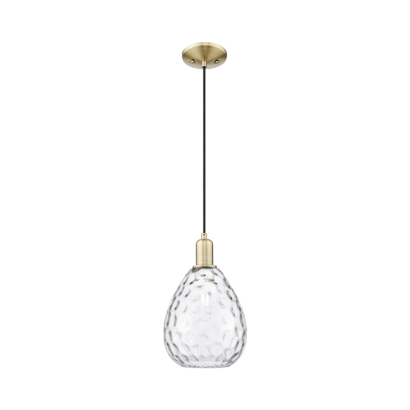 Innovations Waverly 8in 1-Light Mini Pendant | Industrial Antique Brass and Clear Glass | Kitchen Island & Dining Room | 8 x 8 x | Model 716-1P-AB-G372