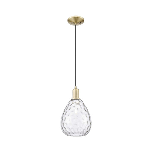 Innovations Waverly 8in 1-Light Mini Pendant | Industrial Antique Brass and Clear Glass | Kitchen Island & Dining Room | 8 x 8 x | Model 716-1P-AB-G372
