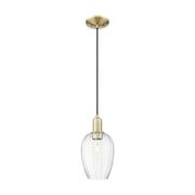 Innovations Preston 1Lt 6" Flute Cord Mini Pendant, AB/CL - 716-1P-AB-G457-6CL