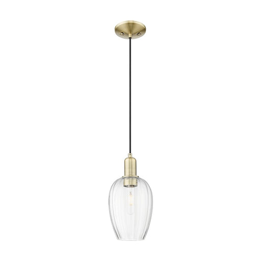 Innovations Preston 1Lt 6" Flute Cord Mini Pendant, AB/CL - 716-1P-AB-G457-6CL