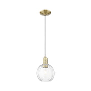 Innovations Preston 1Lt 7" Globe Cord Mini Pendant, AB/CL - 716-1P-AB-G458-7CL