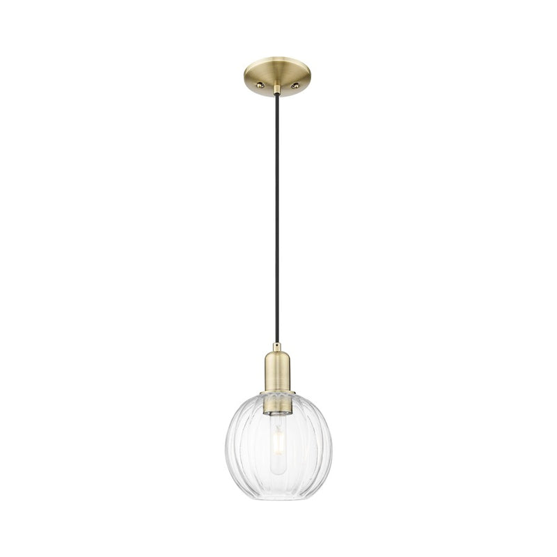 Innovations Preston 1Lt 7" Globe Cord Mini Pendant, AB/CL - 716-1P-AB-G458-7CL