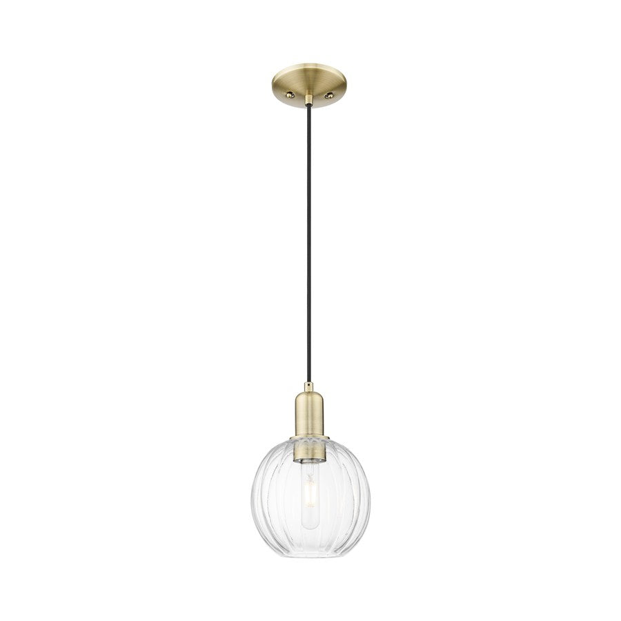Innovations Preston 1Lt 7" Globe Cord Mini Pendant, AB/CL - 716-1P-AB-G458-7CL