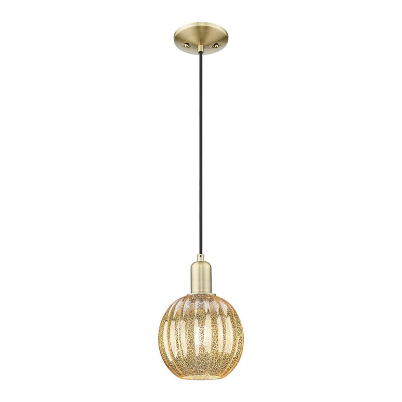 Innovations Preston 1Lt 7" Globe Cord Mini Pendant, AB/MC - 716-1P-AB-G458-7ME