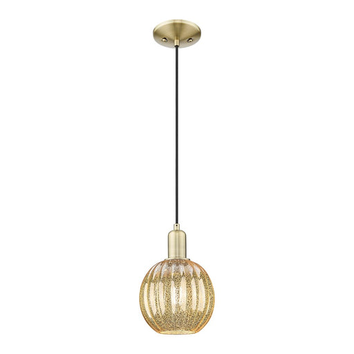 Innovations Preston 1Lt 7" Globe Cord Mini Pendant, AB/MC - 716-1P-AB-G458-7ME