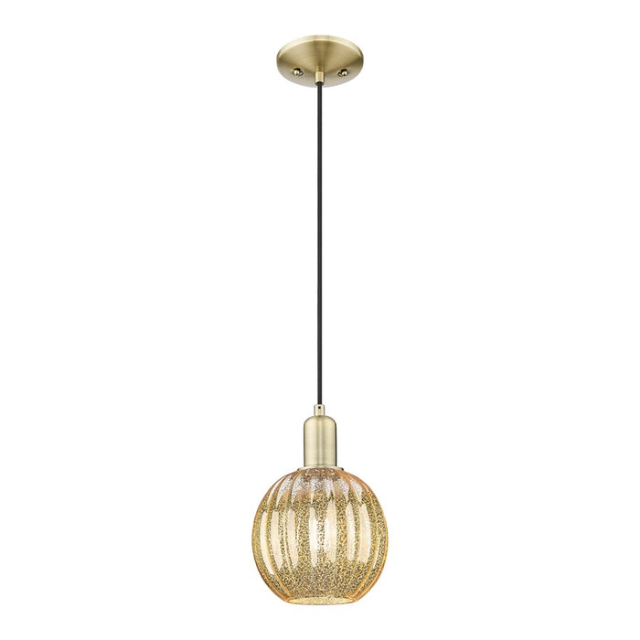 Innovations Preston 1Lt 7" Globe Cord Mini Pendant, AB/MC - 716-1P-AB-G458-7ME