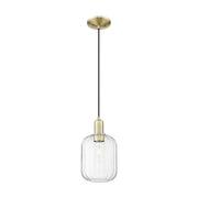 Innovations Preston 1Lt 7" Jar Cord Mini Pendant, AB/CL Jar - 716-1P-AB-G460-7CL