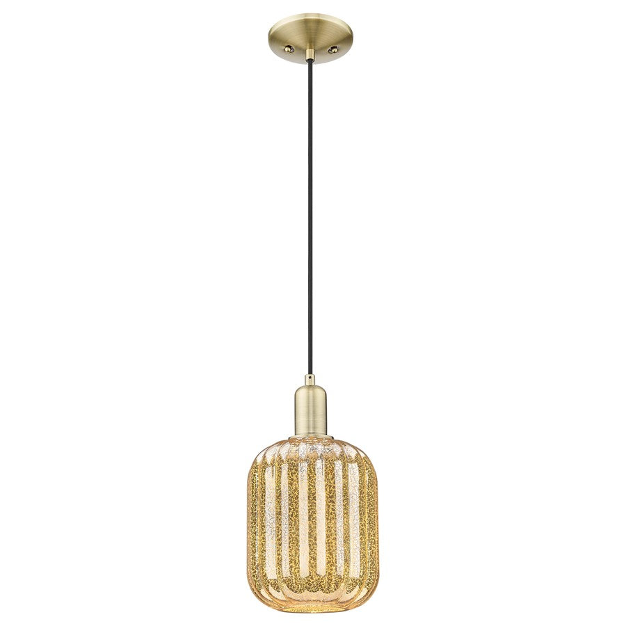 Innovations Preston 1Lt 7" Jar Cord Mini Pendant, AB/MC Jar - 716-1P-AB-G460-7ME
