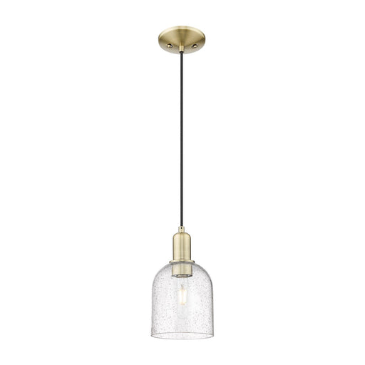 Innovations Bella 6in 1-Light Mini Pendant | Industrial Antique Brass Steel and Seedy Glass | Kitchen Island & Dining Room | Model 716-1P-AB-G558-6SDY