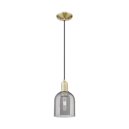 Innovations Bella 5.5in 1-Light Mini Pendant | Industrial Antique Brass and Light Smoke Glass | Kitchen Island & Dining Room | Model 716-1P-AB-G558-6SM