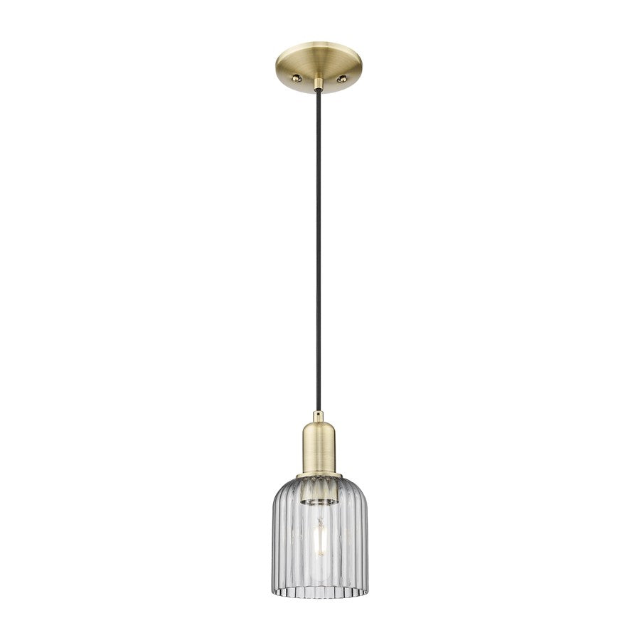 Innovations Bridal Veil 1Lt 5" Cord Mini Pendant, AB/Smoke - 716-1P-AB-G559-5SM