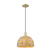 Innovations NB Dome 1Lt 12" Cord Mini Pendant, AB/NF - 716-1P-AB-NBD-12-NAT