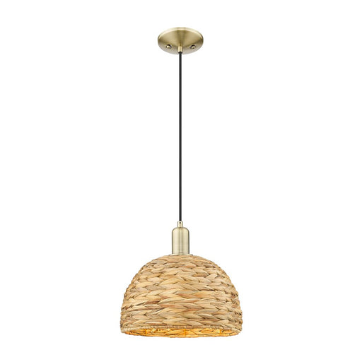 Innovations NB Dome 1Lt 12" Cord Mini Pendant, AB/NF - 716-1P-AB-NBD-12-NAT