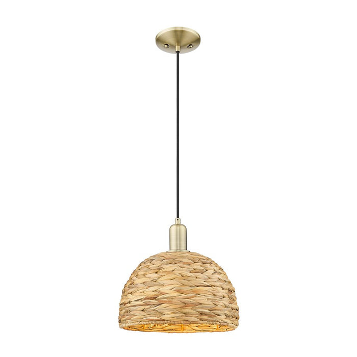 Innovations NB Dome 1Lt 12" Cord Mini Pendant, AB/NF - 716-1P-AB-NBD-12-NAT
