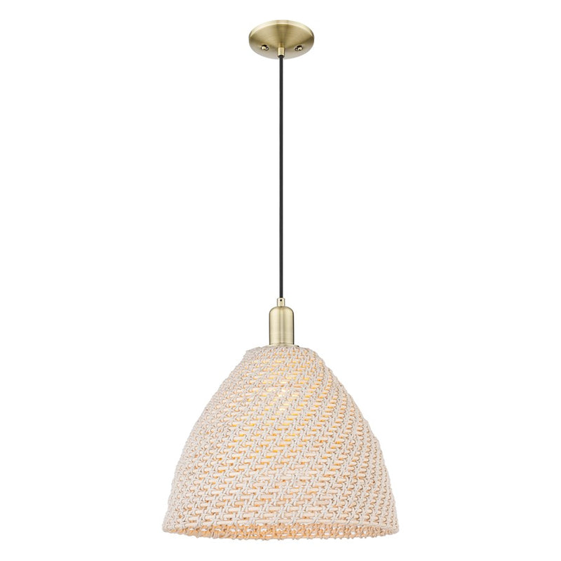 Innovations NB Dome 1Lt 16" Cord Mini Pendant, AB/NF - 716-1P-AB-NBD-16-NAT